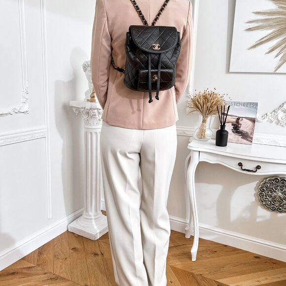 Authentic Chanel Backpack Matelasse Daypack Brown Leather Duma B0879 - Picture 16 of 16